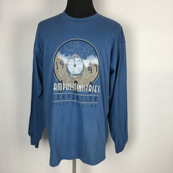 Oneita Other - Vtg. ONEITA 1997 CAMPUS MINISTRIES  T-Shirt Blue